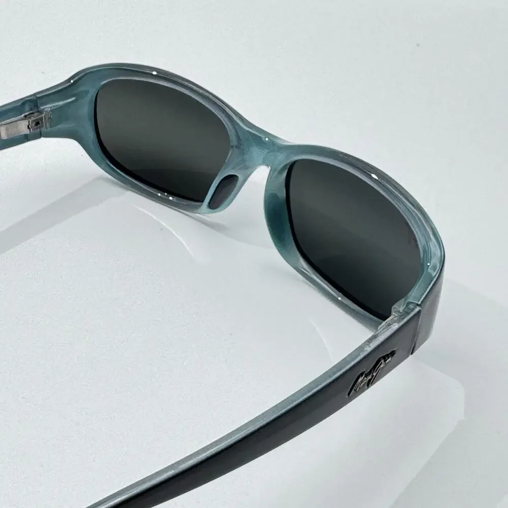 Maui Jim Sunglasses Punchbowl MJ219 03 Black Blue Frame Gray Polarized Glass